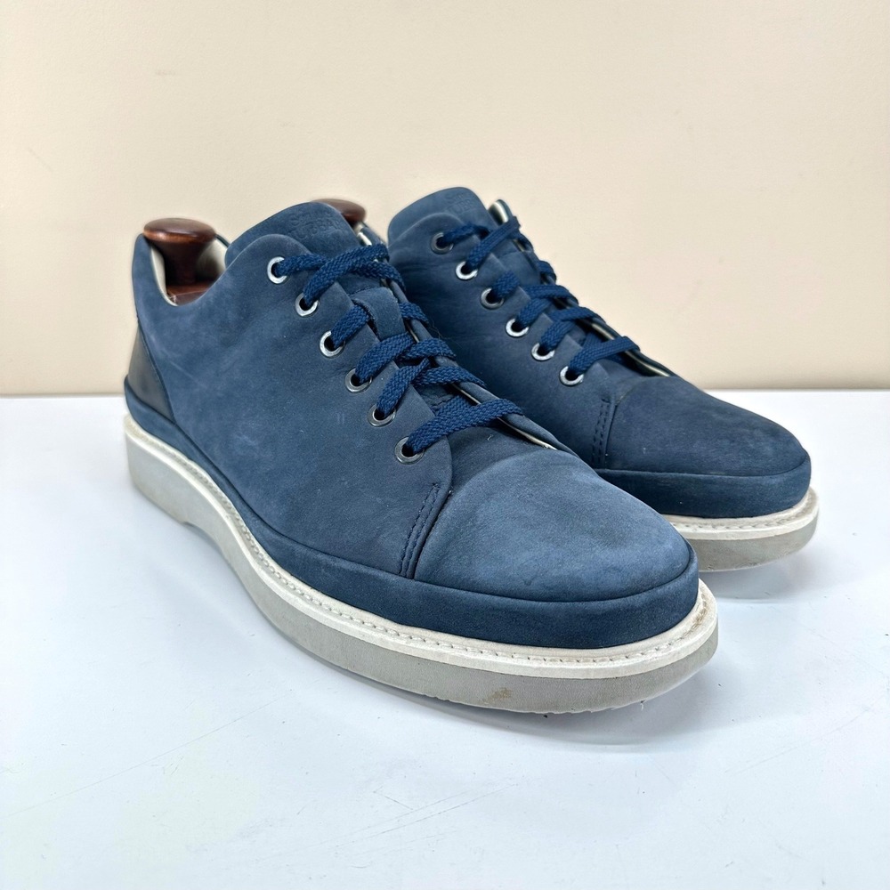 Samuel Hubbard Fast Oxford Mens 9.5 Navy Blue Nubuck Leather Walking Shoes